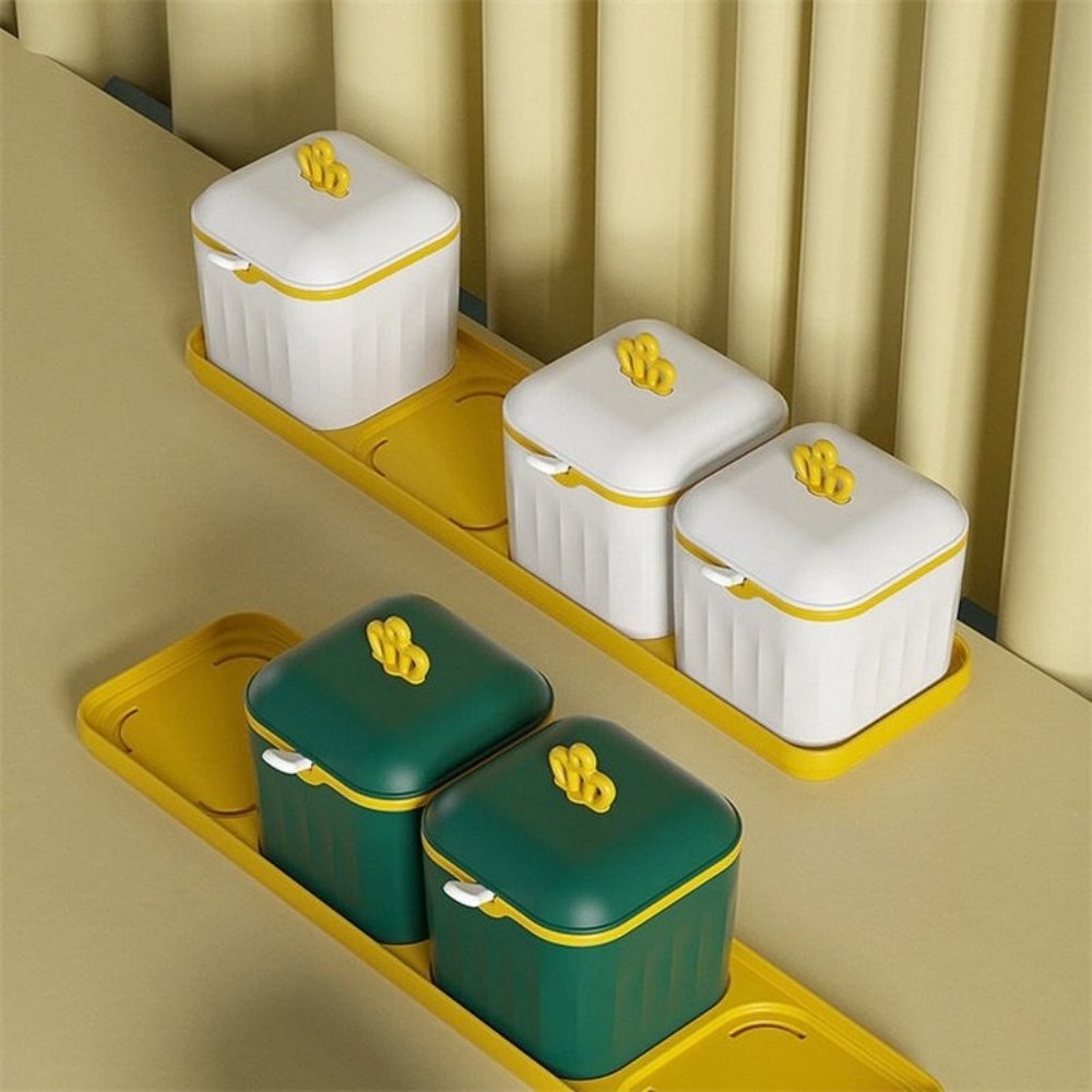 Multi Grid Seasoning Box moisture Proofseasoning Condimnet Jar Set